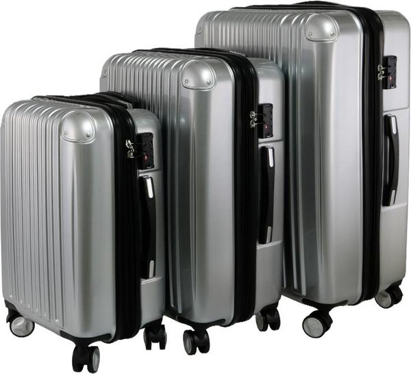 Viviana Hard Case 3'lü Lüks Bavul Seti 360° Dönen Tekerlekli | Gümüş | TSA Kilitli