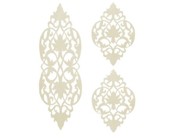 Zambak Kadife Salon Takımı 3 Parça Krem