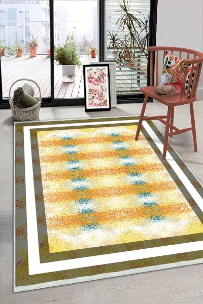 Birkilim Tapis Décoratif Lavable Soyeux Base Antidérapante | MLN-IP-HS-257