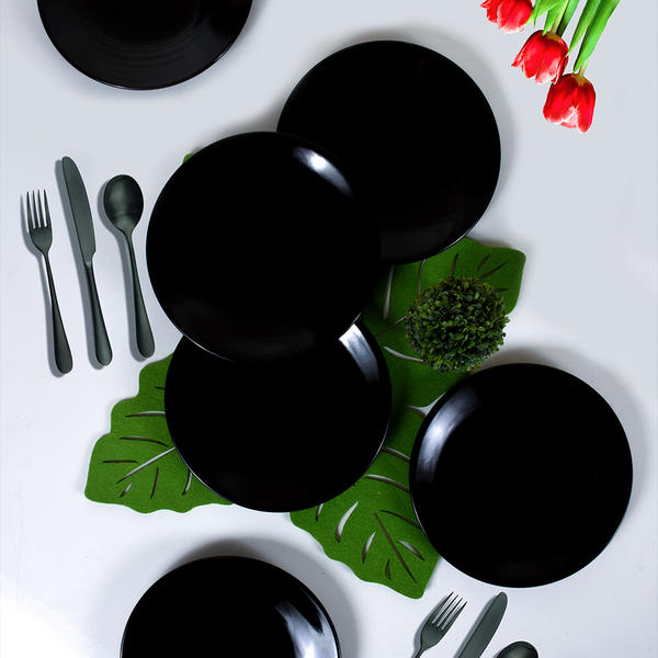 صحن كيك بلاك ايجه 20 سم 6 قطع | كيراميكا