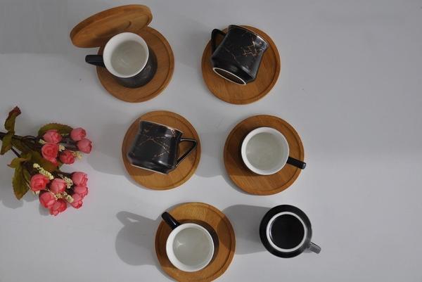 Bayev Damar Desen 6 Kişilik Fincan Takımı Ve Ahşap Altlığı 101229-12-