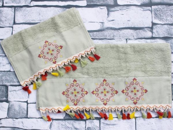 Mitgift Land Umay 2 Liter Handtuchset Grün