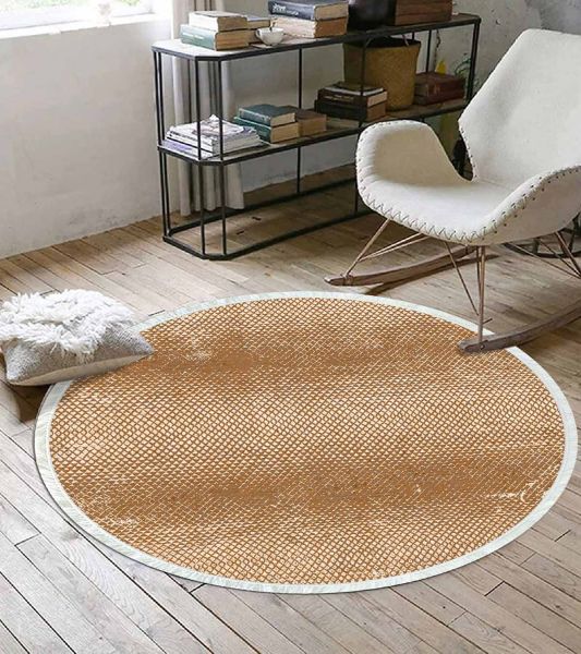Birkilim Yuvarlak Yıkanabilir Dekoratif Halı İpeksi Kaymaz Taban | MLN-IP-YU-SD-343
