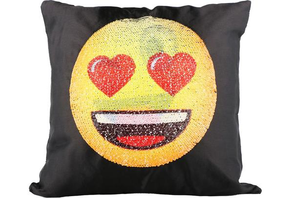 Dekonaz Dekoratif Pullu Yastık 40x40cm | Kalbli Emoji | MTL-0026