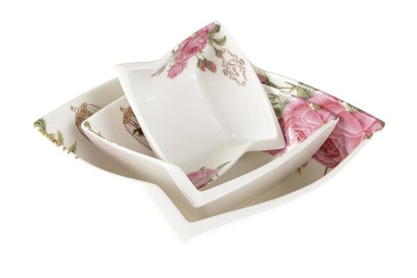 Duygu Valentina 3 Parça Porselen Kase Seti | Pembe | DG-7030-R