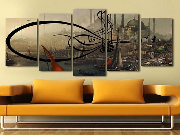 5 Parça Tablo - Osmanlı Sultan Ahmet Ayasofya