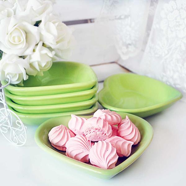 Bol à Collation Coeur Vert 13 Cm 6 Pièces | Keramika