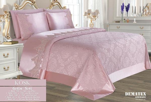 Dematex Gelin Seti Köşk | Pike ve Nevresim Takımı | Pembe | DE-021