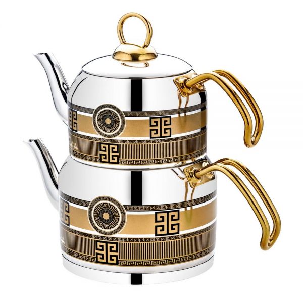 أوز لايف | ابريق شاي مزين بالذهب الأسود 850-1300 مل