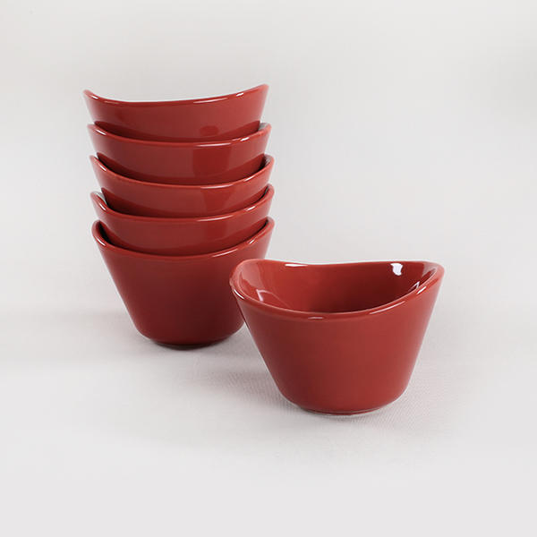 Keramika | 6 Adet Kızıl Kahve Tigela Çerezlik/Sosluk