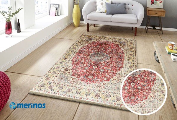 Merinos Ipek Klasik Yıkanabilen Halı | Kırmızı | 1102-10-Red