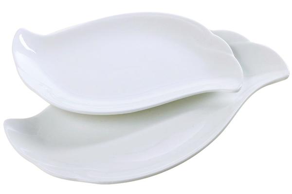 Duygu 2/4/6 Parça Servis Tabağı Oval Porselen | Beyaz | Dg-3418