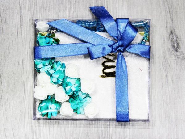 Gül Desenli Yasin-i Şerif Seti Mavi