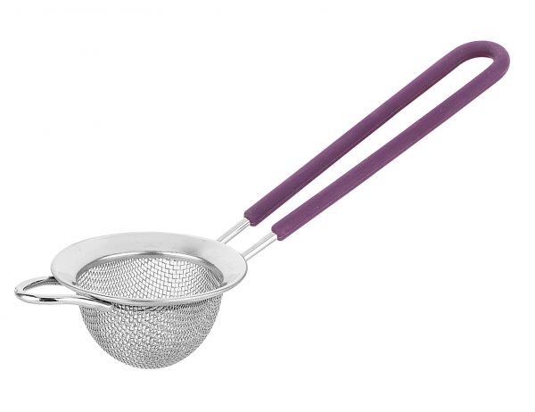 Tantitoni | Silikon Saplı Mor Paslanmaz Çelik Çay Süzgeci 6 cm