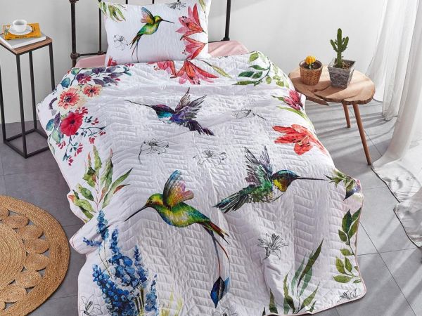 Çeyizdiyarı Bella Kapitoneli Tek Kişilik Yatak Örtüsü Beyaz