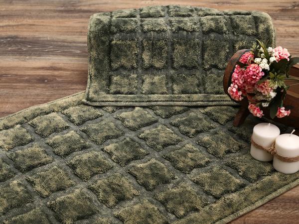 Bergama Pamuk Banyo Paspas Seti 2 Li Yeşil