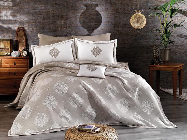 Adenya Tek Kişilik Pike Takımı Cappucino