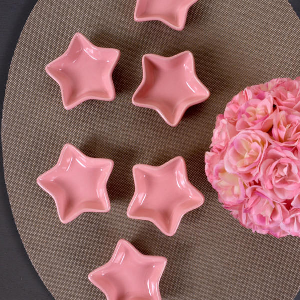 Snack / Sauce Mini Star Rose 8 Cm 6 Pièces | Keramika