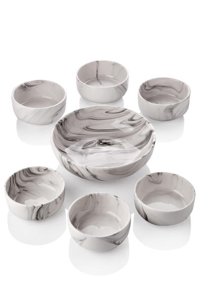 مجموعة الوجبات الخفيفة والكومبوت المكونة من 7 قطع من الرخام