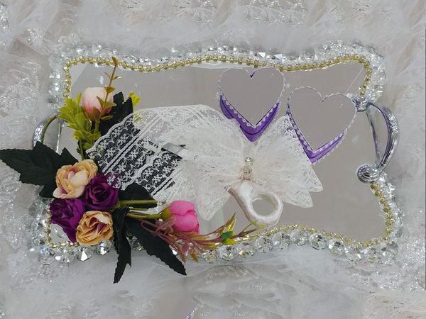 Plateau de fiançailles de luxe en miroir Crystal Cloud