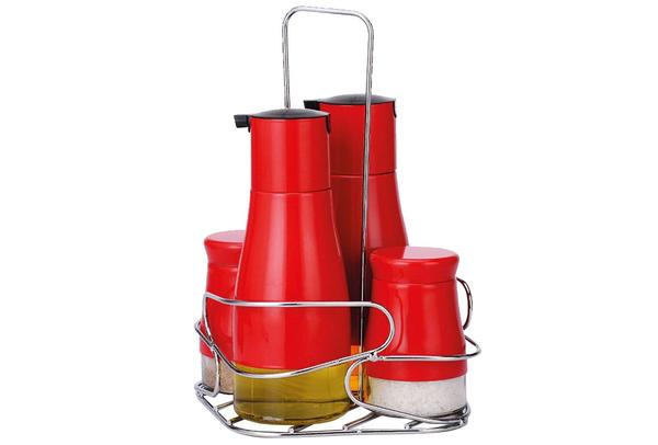 Schäfer Kırmızı 4'lü Yağlık Sirkelik Seti 5 Parça