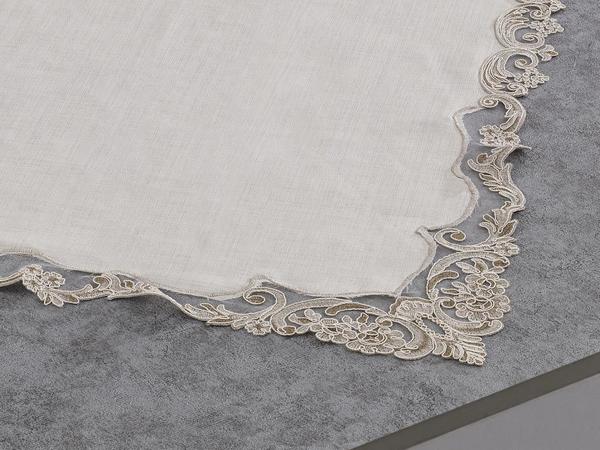 Hanzade Kare Şömen Tablası Ekru Altın