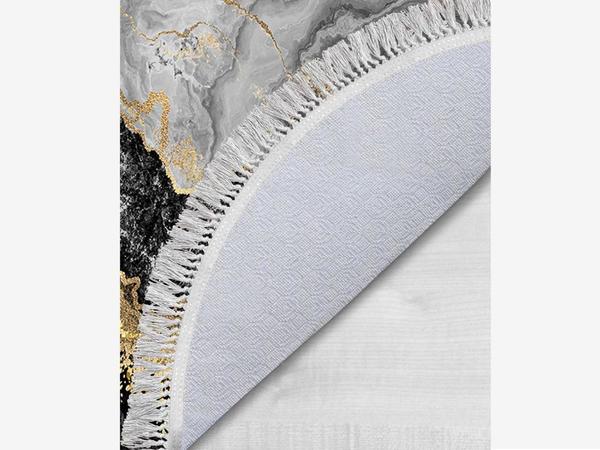 Ovale 2-teilige Badematte mit Fransen Lava Life Gold