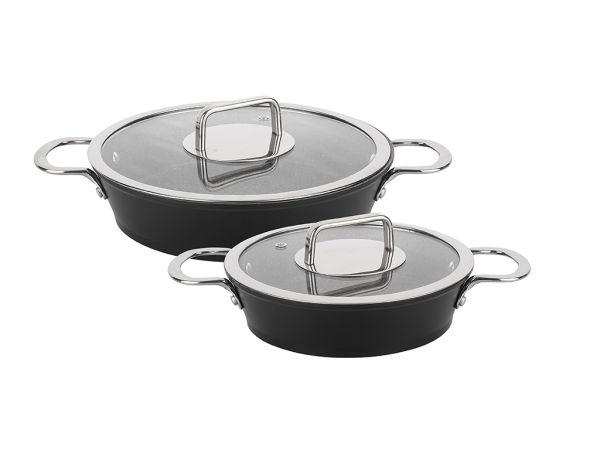 Tantitoni | Italian Siyah Granit Kapaklı Sahan Seti 4 Parça