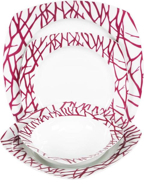 Korkmaz Gala Collection 24 Parça Kare Porselen Yemek Takımı | 6 Kişilik | A8974