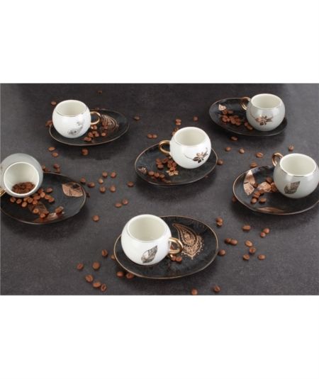 6Lı Porselen Kahve Fincan Takımı