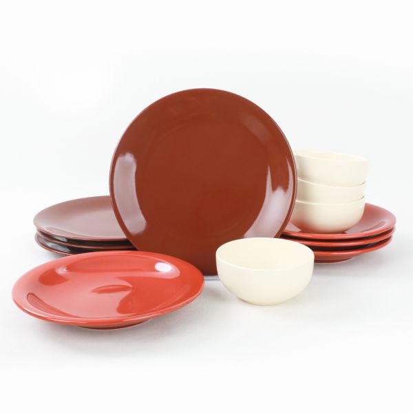 Ege Degrade Kahverengi Yemek Takımı 12 Parça 4 Kişilik - 609 | Keramika