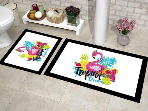 Elite Lux Rechteckiges 2-teiliges Badematten-Set Traumweiß