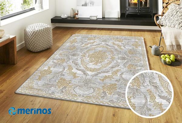 Merinos Elite Çiçek İşlemeli Halı | Bej | 23048-665-Sand