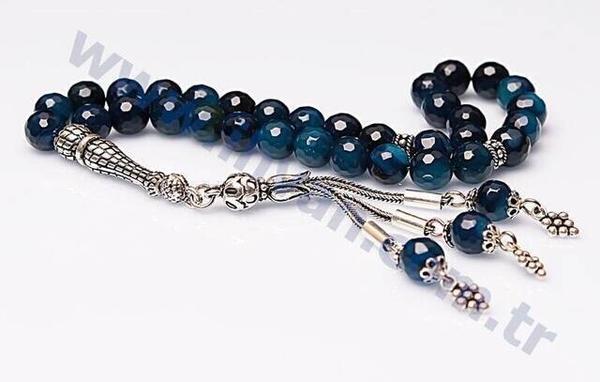 Chapelet en pierre d'agate (argent 925 AYARS à facettes)