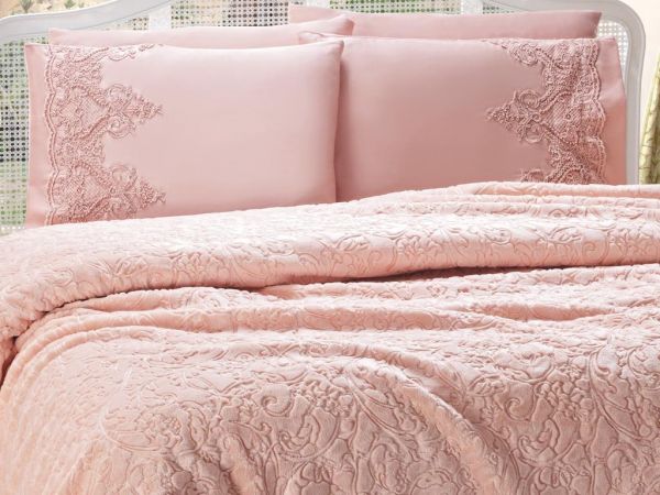 Französisches Guipure venezianisches Deckenset Pulver