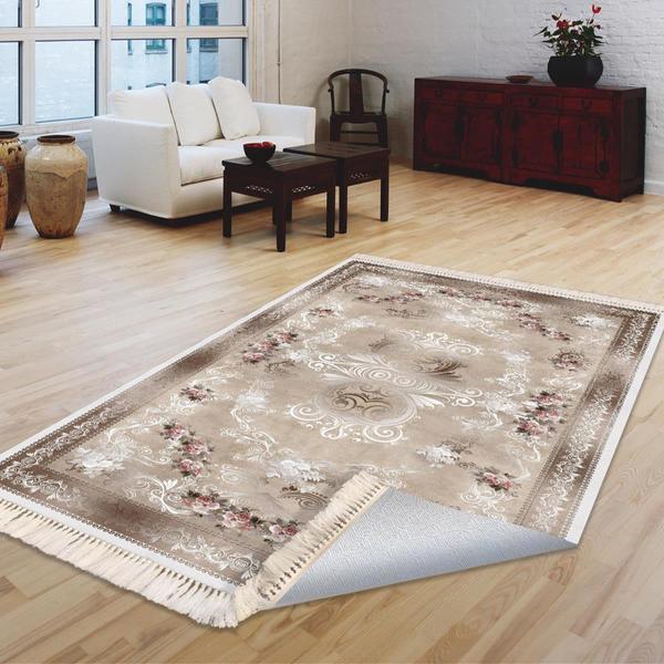 Milano Yıkanabilir Dekoratif Halı Kaymaz Taban | 8mm | Kahverengi | MLN-HK061-1