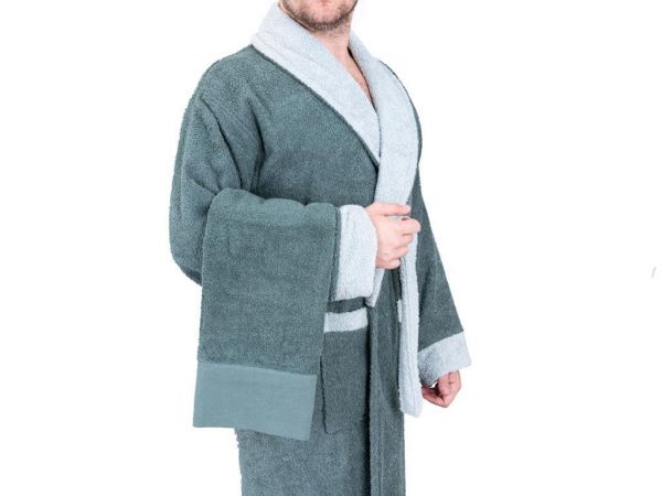 Dowry Diyari True Match Ensemble de Peignoir en Coton Carrelage Vert