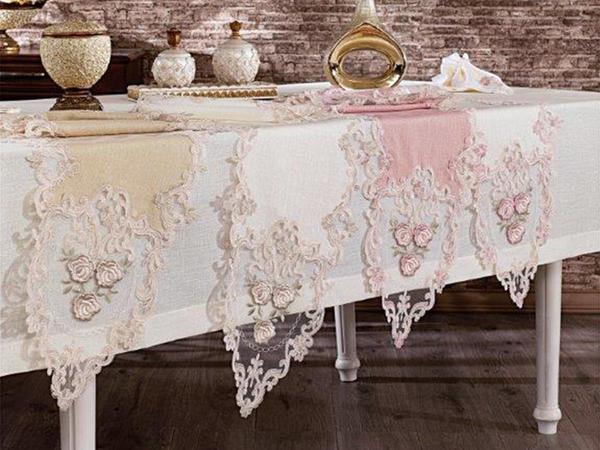 Ensemble de nappes à lacets français Bella 26 pièces