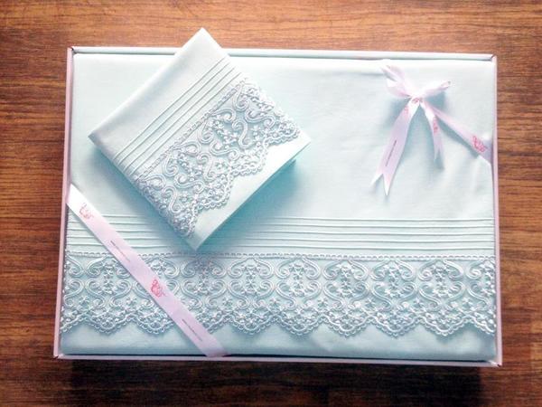 Fransız Güpürlü Nervürlü Servet Nevresim Takımı Yeşil