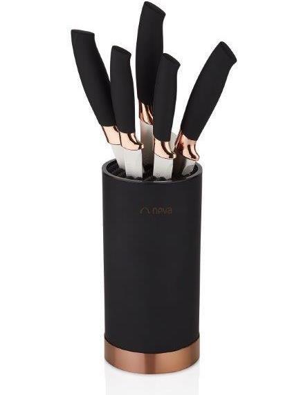 Neva Sweet Premium Bitter Silindir Bıçak Seti | 5'li | Siyah | N2625