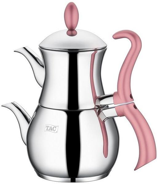 Taç İlkdem Büyük Boy Çaydanlık | Paslanmaz Çelik | Pembe