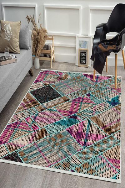 Birkilim Yıkanabilir Dekoratif Halı İpeksi Kaymaz Taban | MLN-IP-HS-365