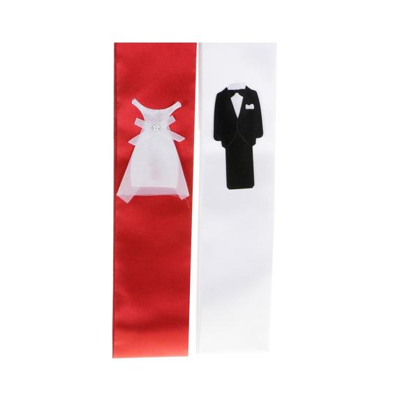 Dekonaz Düğün Takı Kurdalesi Gelin Damat | Kırmızı Beyaz |