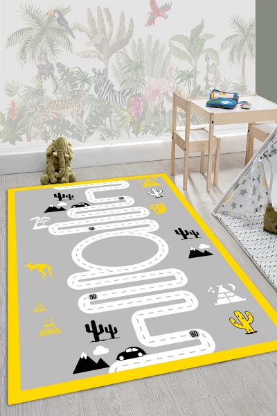 Birkilim Yıkanabilir İpeksi Kaymaz Taban Çocuk Odası Halısı | MLN-IP-HY-1223