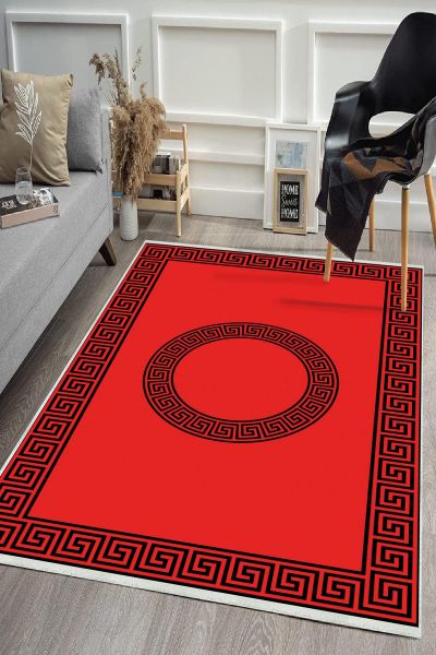 Birkilim waschbarer dekorativer Teppich, seidige, rutschfeste Unterseite | MLN-IP-HS-419