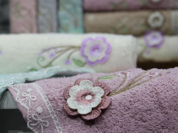 Dowry Land Ensemble de serviettes pour le visage et les mains brodées 6 Çiler