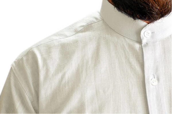 قميص قاضي من الكتان الكريمي - 1152