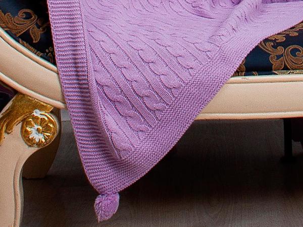 بطانية تريكو منسوجة منقوشة لون أرجواني