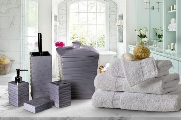 Duygu Classy Banyo Seti 5 Parça Gri