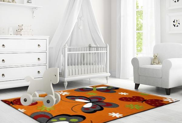 Merinos Diamond Butterfly Çocuk Odası Halısı | Turuncu | 772-121-Orange